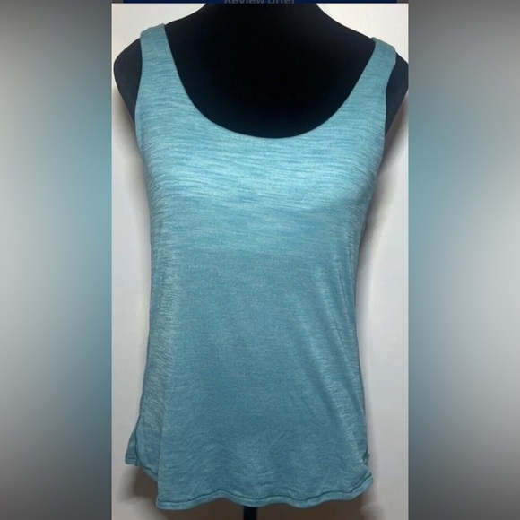 Lululemon Slay The Studio Yoga 2-in-1 Tank Turquoise Blue Built In Bra 4 Padded - Picture 4 of 7